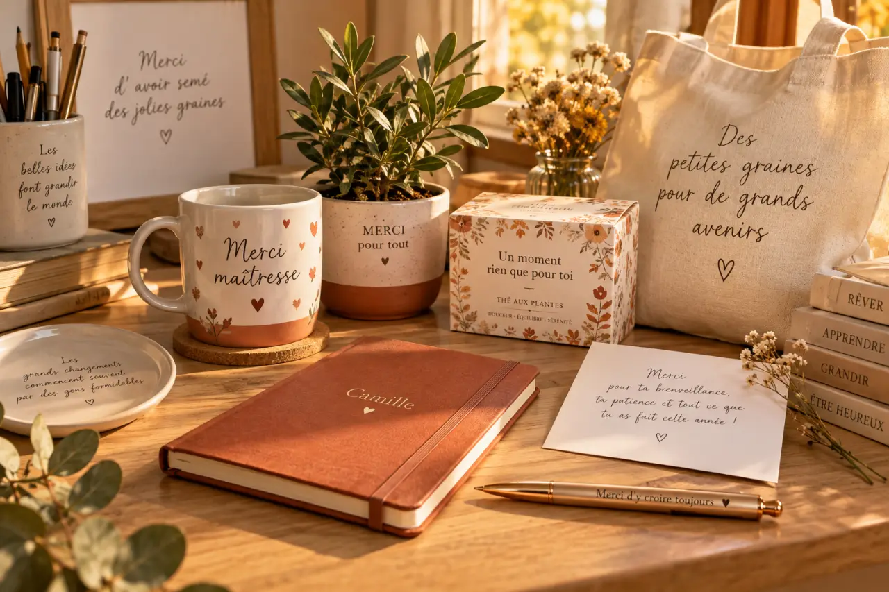 Idées cadeaux maîtresse utiles et personnalisées pour remercier après la classe