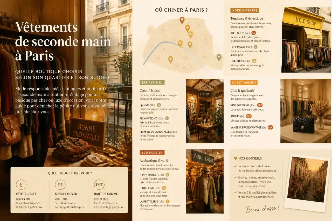 Vêtements de seconde main à Paris : quelle boutique choisir selon son quartier et son budget